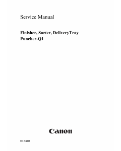 Canon Options Finisher-Q1 Sorter DeliveryTray Puncher Service Manual