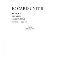 Canon Options IC-II Card-Unit-II Parts and Service Manual