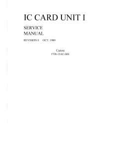 Canon Options IC-I Card-Unit-I Parts and Service Manual