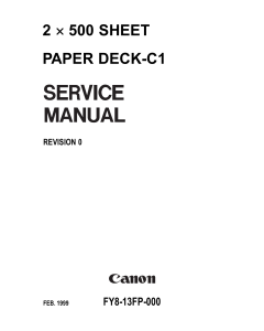 Canon Options Sheet2x500 Paper-Deck C1 Parts and Service Manual