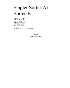 Canon Options Sorter-A1 Stapler-B1 Parts and Service Manual