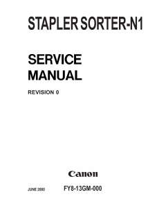 Canon Options Sorter-N1 Stapler Parts and Service Manual
