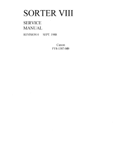 Canon Options Sorter-VIII Parts and Service Manual