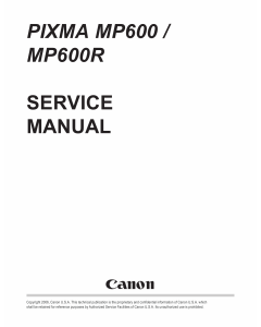 Canon PIXMA MP600 MP600R Service Manual