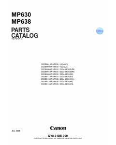 Canon PIXMA MP630 MP638 Parts Catalog Manual