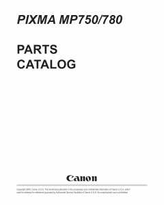 Canon PIXMA MP750 MP780 Part Catalog