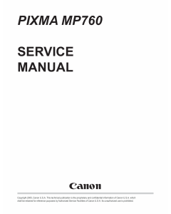 Canon PIXMA MP760 Service Manual