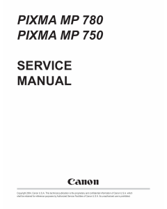 Canon PIXMA MP780 MP750 Service Manual