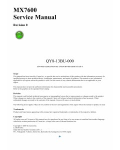 Canon PIXMA MX7600 Service Manual