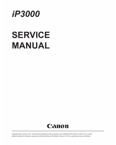 Canon PIXMA iP3000 Service Manual