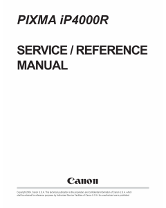 Canon PIXMA iP4000R Service Manual