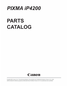 Canon PIXMA iP4200 Parts Catalog