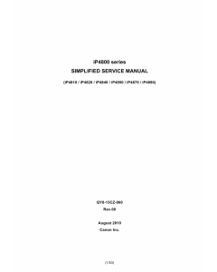 Canon PIXMA iP4800 4810 4820 4840 4850 4870 4880 Simplified Service Manual