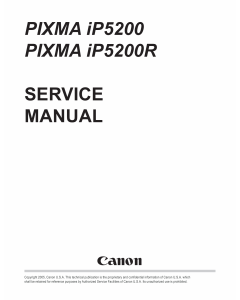 Canon PIXMA iP5200 iP5200R Service Manual