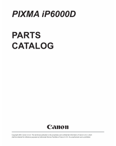 Canon PIXMA iP6000D Parts Catalog Manual