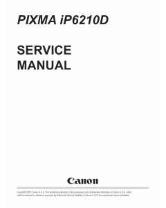 Canon PIXMA iP6210D Service Manual