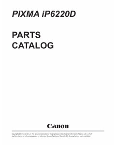 Canon PIXMA iP6220D Parts Catalog