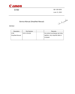 Canon PIXUS S100 Simplified Service Manual