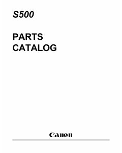Canon PIXUS S500 Parts Catalog Manual