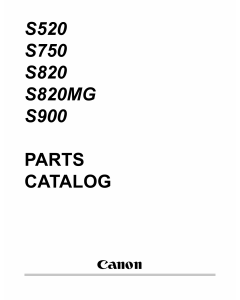 Canon PIXUS S520 S750 S820 S820MG S900 Parts Catalog Manual