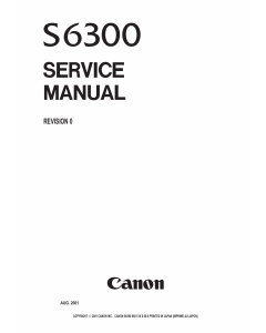 Canon PIXUS S6300 Service Manual