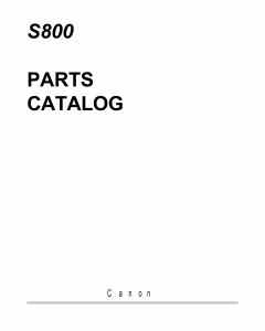 Canon PIXUS S800 Parts Catalog Manual