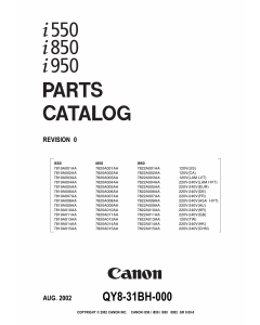 Canon PIXUS i550 i850 i950 Parts Catalog Manual