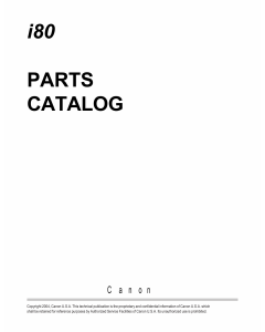 Canon PIXUS i80 80i Parts Catalog Manual