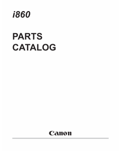 Canon PIXUS i860 Parts Catalog Manual