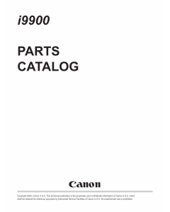 Canon PIXUS i9900 i9950 Parts Catalog Manual