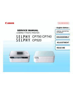Canon SELPHY CP750 CP740 CP520 Service Manual