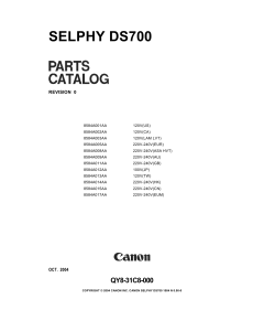 Canon SELPHY DS700 Parts Catalog Manual