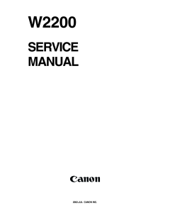 Canon Wide-Format-BubbleJet BJ-W2200 Parts and Service Manual