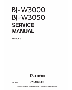 Canon Wide-Format-BubbleJet BJ-W3000 W3050 Parts and Service Manual