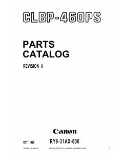 Canon imageCLASS CLBP-460 Parts Catalog Manual