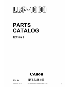 Canon imageCLASS LBP-1000 Parts Catalog Manual