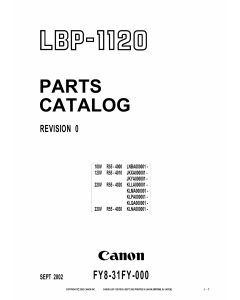 Canon imageCLASS LBP-1120 Parts Catalog Manual