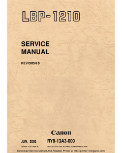 Canon imageCLASS LBP-1210 Service Manual
