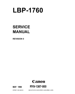 Canon imageCLASS LBP-1760 Service Manual