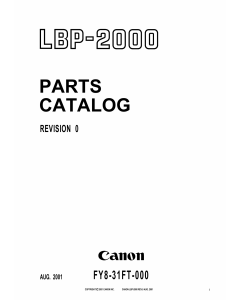 Canon imageCLASS LBP-2000 Parts Catalog Manual