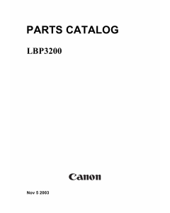 Canon imageCLASS LBP-3200 Parts Catalog Manual