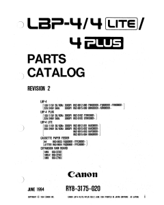 Canon imageCLASS LBP-4 4i Parts Catalog Manual