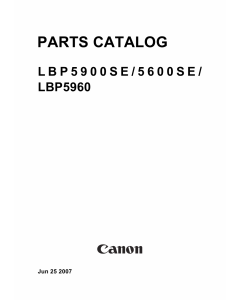 Canon imageCLASS LBP-5900SE 5600SE 5960 Parts Catalog Manual