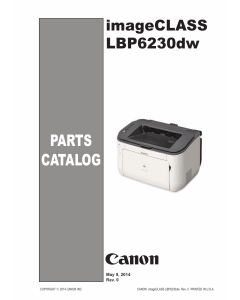 Canon imageCLASS LBP-6200 6230 6240 Parts Catalog Manual