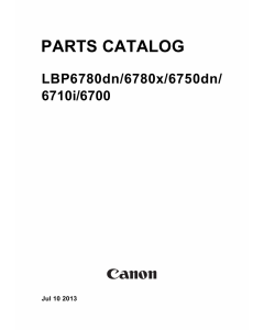 Canon imageCLASS LBP-6780dn 6780x 6750dn 6710i 6700 Parts Catalog Manual