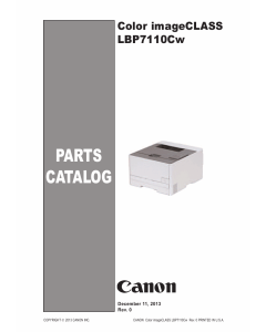 Canon imageCLASS LBP-7100C 7110Cw 7100Cn 7110C 7110Cn 7110 Parts Catalog Manual