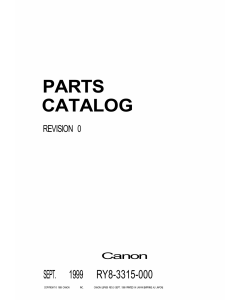 Canon imageCLASS LBP-800 Parts Catalog Manual