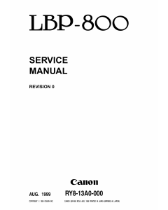 Canon imageCLASS LBP-800 Service Manual