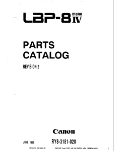 Canon imageCLASS LBP-8IV Parts Catalog Manual