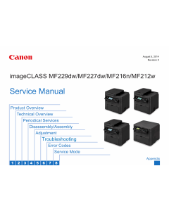 Canon imageCLASS MF-200 212w 216n 222dw 224dw 226dn 227dw MF229dw Service Manual